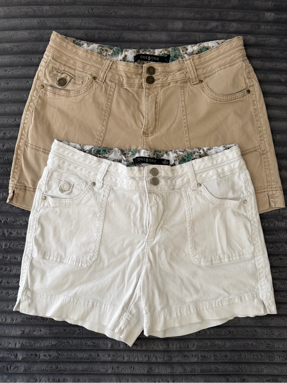 one 5 one White and Tan Bermuda Shorts Duo - Picture 3 of 5
